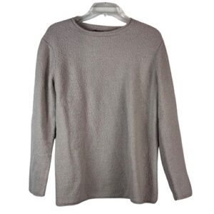 Jenni Kayne Merino Wool Boucle Crewneck Sweater Neutral Cozy Small